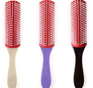 Olja Head Hår Fine Massage Combs Borstar Män Anti-Static Magic 9 Rader Hårborste Kam Salong Styling Frisör Scalp Massager