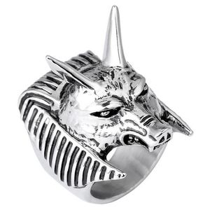 Vintage Classic Wolf Head Ring för Man 316L Rostfritt Stål Punk Animal Shape Ringar För Party Smycken