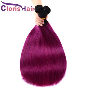 Ломбер волос два тона цвета бразильского Виргинские фиолетовый ткать шелковистая прямая дюймов ломбер уток человеческих волос прямой шт много