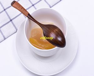 100pcs/lot 18.5*4cm Wood Handmade Wooden Spoon Cooking Coffee Tea Mixing Soup Dessert Breakfast Lunch Dinner Rice Flatware