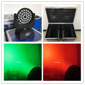 2 Stück mit Flightcase DJ-Ausrüstung 36 x 15 W Zoom Wash LED RGBWA Moving Head Licht 5in1 36 x 15 W Moving Head RGBWA Zoom Lyre Wash