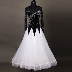 Abiti da ballo moderni popolari per la signora Gonna di pizzo di colore bianco nero Vestiti Donna Valzer / Tango / Abito da ballo Fashions DQ11023