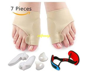 7PC / SET BUNION CORRECTOR GEL PAD Stretch Nylon Hallux Valgus Protector Guard Toe Separator Orthopedic Supplies Foot Care Tool