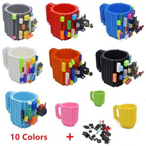 حار بيع الإبداعية 350 ملليلتر drinkware اللبنات أكواب diy القهوة كوب بلوك لغز القدح شخصية كوب ماء البناء على الطوب الحليب القدح هدية