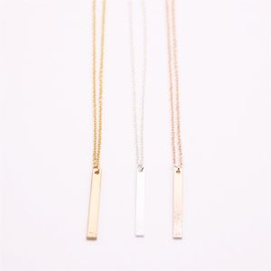 Silver color necklaces South America style cuboid Pendant necklace Strip clavicle necklaces the to women