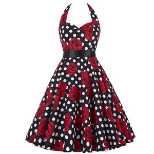 Vintage 50s 60s 60s Rockabilly Letnia sukienka 2018 Seksowna kantarka sukienka szata femme plus size sukienki retro sukienki vestido