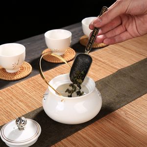 Chinesische Teelöffel Kupfer Teeschaufel Löffel Teeblätter Auswahlhalter Hochwertiges chinesisches Kongfu-Zubehör Werkzeuge Förderung
