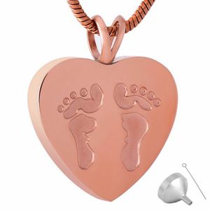 Fotavtryck Graverad Hjärtkremation Urn Halsband Ashes Keepsake Memorial Pendant