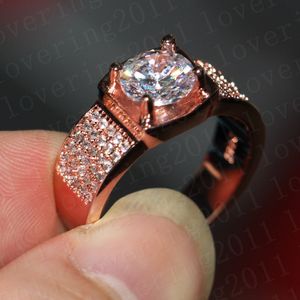 Modeschmuck Mann Rose Gold 925 Sterling silber ring Solitaire 3Ct 5A zirkon cz Engagement Hochzeit Band Ring Geschenk
