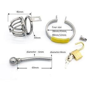 Chastity Devices Latest Design Sexy MonaLisa The Male Small Stainless Steel Chastity Locking Cage Device Tube BDSM Adult Sex Toy #R47