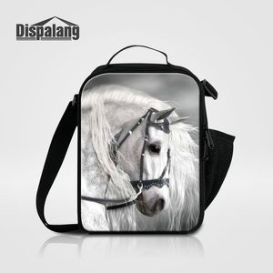 Cool Brown Horse Printing Lunch Bag For Kids Boys Animal New Fashion Picnic Food Lunch Box Bags Women's Thermo Lancheira Insulated Lunchbox