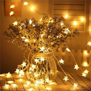 1 zestaw 220 V Twinkle Star 100 LEDS 49 FT Star String Lights Plug in Fairy String Lights Extendable for Calowe Outdoor