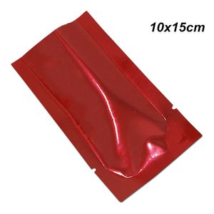 10x15 cm Rosso Open Top Foglio di alluminio termosaldabile sottovuoto Confezione di sacchetti per frutta secca Noci Foglio di alluminio termosaldabile sottovuoto Sacchetti di conservazione in Mylar