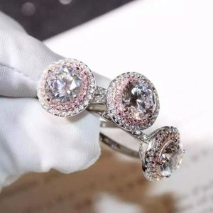 Victoria Wieck Neuankömmling Großhandel Funkelnder Modeschmuck 925 Sterling Silber WeißRosa Doppelfarbiger Saphir Damen Ehering