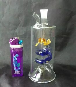 Neue spiralförmige Drachenform Shisha Großhandel Glasbongs Rohre Wasserpfeifen Glaspfeife Rauchzubehör Zufällige Lieferung von Farben