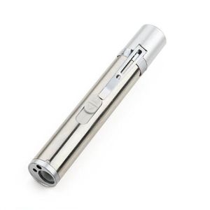 3 in 1 USB Rechargeable UV Laser Laser Flashlight Mini Medical Pen Clip Warm White Torch Light