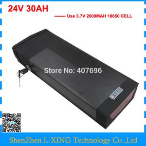 24V 30AH Battery 500W Lithium ion batteries 24Volt 30AH for ebike with tail light and USB Port with 30A BMS 29.4V 3A Charger