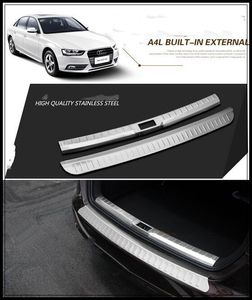 고품질 스테인레스 스틸 2pcs (내부 + 외부) 후면 펌퍼 발판, Audi A4L 2010-2015 용 후방 트렁크 보호 바