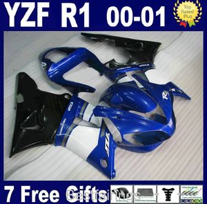 Kit de carenagem 7gifts para YAMAHA R1 2000 2001 carenagem branca azul preto YZF R1 00 01 BB15