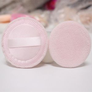 Cotton Dry Powder Puff with Ribbon Hold Soft Sponge 100pcs/set Facial Cosmetic Puff Beauty Foundation Makeup Tools Puffs can print logo