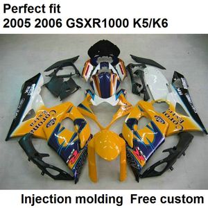 スズキGSXR1000 2005 2006オレンジブラック射出成形フェアリングキットGSXR1000 05 06 FI89