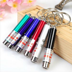 New Cool 2 In1 Caneta Laser Pointer Vermelho Com Luz Branca LED Childrens Play Cat Toy