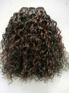 ブラジル人の人間の処女レミーヘア自然黒1B＃ミディアムブラウン4＃髪の緯糸の人間の髪の伸び二重描かれた