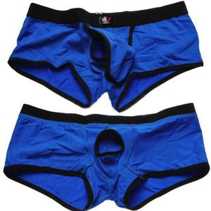 Wang Jiang Intimo Uomo Boxer Pantaloncini Cotone Aperto Anteriore Sexy Mens Boxer Guaina Pene Boxer Maschili Marca Mutandine Vita Bassa