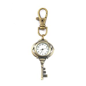 Vintage Antique Stainless Steel Quartz Pocket Watch Keychain Key Chain Unisex Gift