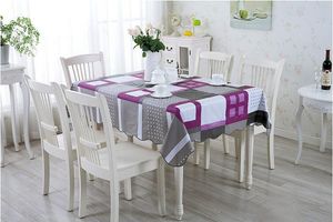 Waterproof Purple PVC Plastic Tablecloth Oil-Proof Dining Table Cover