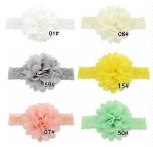 fashion Baby lace Flower Hairband silk Hair rope band knitted elastic headband Head Bands kids infant Hair band headwear wholesale