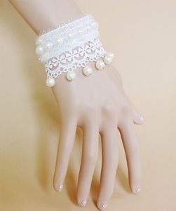 Hot estilo europeu e americano noiva nobre ornamentos branco rendas pulseira de pérolas pulseira de jóias de moda clássico refinado elegante