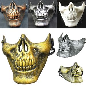 CS Mask Scary Skull Skeleton Paintball Lower Half face mask warriors Protective Mask For Halloween Party Masquerade Masks Carnival Gift