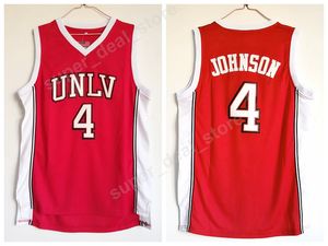 UN Running REBEL Jerseys College Basketball Red 4 Larry Johnson Jersey Sport Ed Uniformes Excelente qualidade