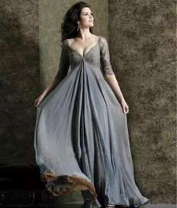 세련된 플러스 사이즈 레이스 신부 드레스의 누드 안감 라인 제국 허리의 어머니 신랑 신부 드레스 바닥 길이 쉬폰