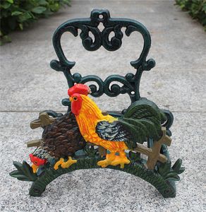 Rooster Cock Hose Holder Equipment Wall Mounted Cast Iron Rope Pipe Hanger Rack Stand Organizer Garden Courtyard Yard Villa Chicken Cocker Decor Vintage Country