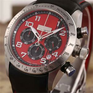 Mężczyzna zegarek dla Man Quartz Stopwatch Mens Chronograph zegarki ze zegarem ze stali nierdzewnej zegarek skórzany opaska F02190R