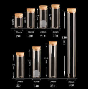 15 ~ 120ml Kork Korek Szklane Słoiki Fiolki Przezroczyste Bung Test Tube Butelka Rzemiosło DIY Nasion Próbki Butelka