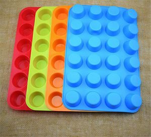 Mini Muffin Cup 24 Cavity Silicone Soap Cookies Cupcake Bakeware Pan Tray Mold Home Diy Cake Mold XB1