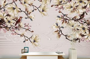 Europan Photo Wallpaper 3D настенные фрески Magnolia Обои росписью для телевизора фон нетканые обои