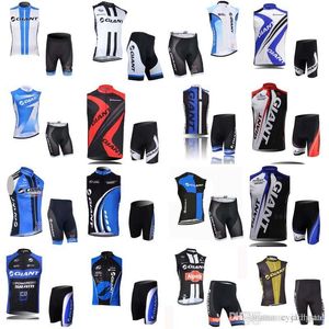 Giant Team Cycling Sans West Jersey Vest Shorts Sets Pro Team avec Gel Pad Summer Ropa Ciclismo D1118