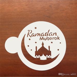 ingrosso Frese Fondente-Fashion Cake Decor Stampo Moschea Stencil Eid Mubarak Ramadan Design Fondente Coffee Spraying Decorazione Strumento Cutter Mold ZZ