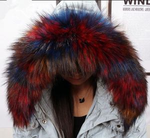 Damska Faux Fox Raccoon Fur Collar Down Płaszcz Płaszcz Kołnierz Z Kapturem Zimowy Zagęścić Ciepły Tłumik Szalik Dzieci Faux Fur Collar 002 S18101904