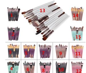 Hot sell 15Pcs Professional Make up Brushes Set Foundation Blusher Powder Eyeshadow Blending Eyebrow DHL shipping+Gift