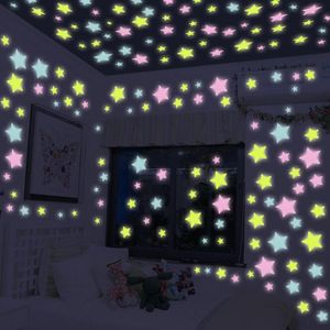 3 cm papel de parede paredes decalques luminosa estrela parede varas princesa decorações de parede quartos luzes da noite adesivo de parede