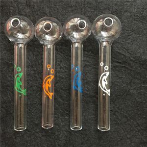 10cm Glass Oil Burner Pipe Great Pyrex Thick Clear Glass Tube Glass Oil Burning Smoking Pipes