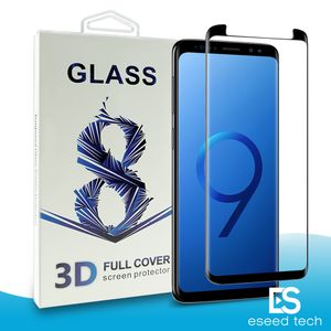 Samsung Galaxy S10 5GバージョンS9 S8 Plus Note 9 S7 Edgeフルカバー3Dいいえ穴あけのガラスケースに優しいバブルフリースクリーンプロテクター