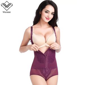 Wechery Lace Sexy Bodysuit Body Shaper Shaper Trainer Slimming Slimming Couraça Levante Cintura Espartilhos Para Mulheres Girdles Plus Size