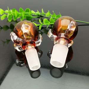 Färg Dragon Claw Glass Foam Head Glass Bbong Wwater Pipe Titanium Nail Grinder, Glass Bubblers For Smoking Pipe Mix Colors