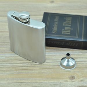 6oz Stainless Steel Hip Flask with Funnel Portable Outdoor Whisky Stoup Wine Pot Alcohol Bottles Wholesale